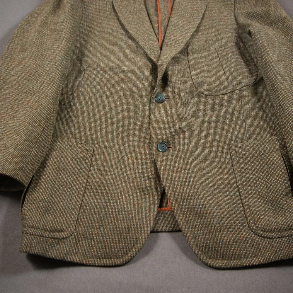 Scotland Yarrowvale Vintage Pure Wool Tweed Two Button Men Blazer 40R College